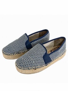 Circus by Sam Edelman Blue Woven Espadrille Slip-On Shoes Sz 8